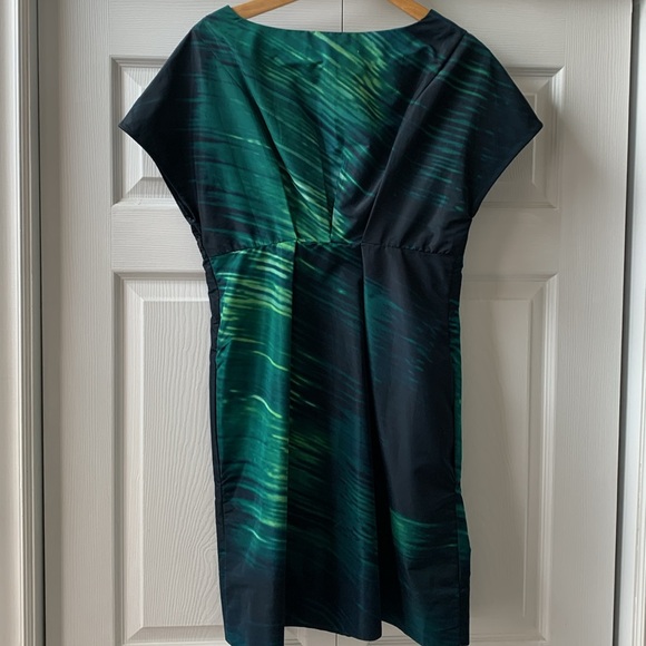 Marni Italian deep blue to bright green bateau neck tucked waist dress EUC - Picture 2 of 10